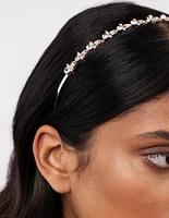 Rose Gold Mini Flower Diamante Headband