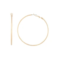 Gold Plain Tube Hoop Earrings