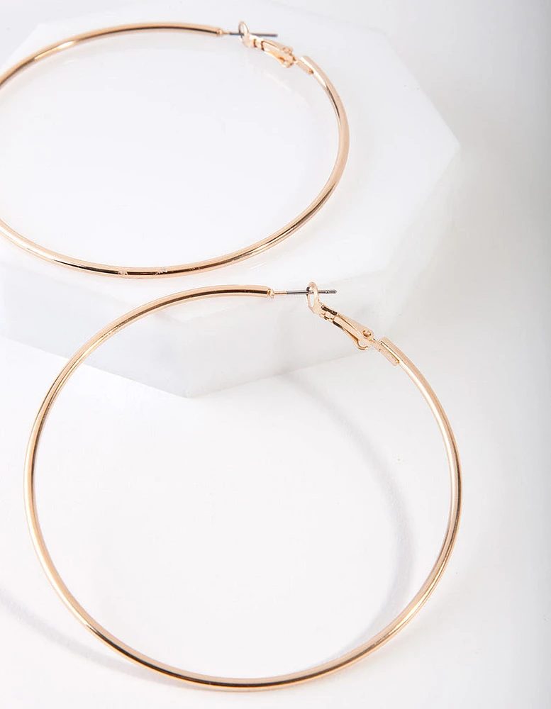 Gold Classic Tube Hoop Earrings