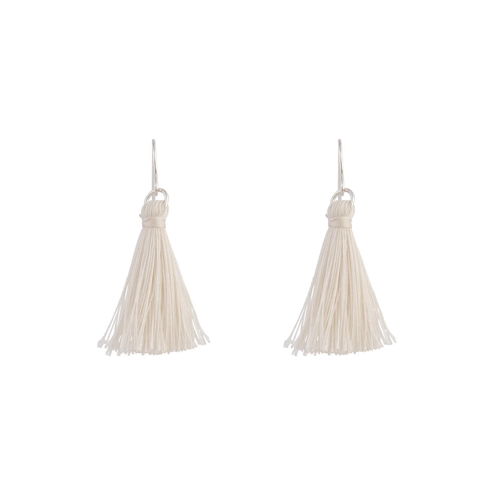 Silver Mini Tassel Earrings