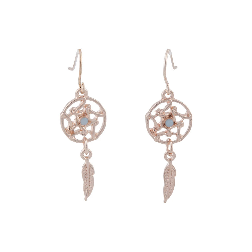 Rose Gold Mini Dreamcatcher Earrings