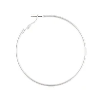 Silver Rounded 6cm Hoop Earrings