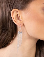 Silver Diamante Cascade Ball Earrings