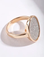 Gold Oval Glitter Paper Ring