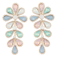 Pastel Teardrop Flower Multi-Stone Earrings