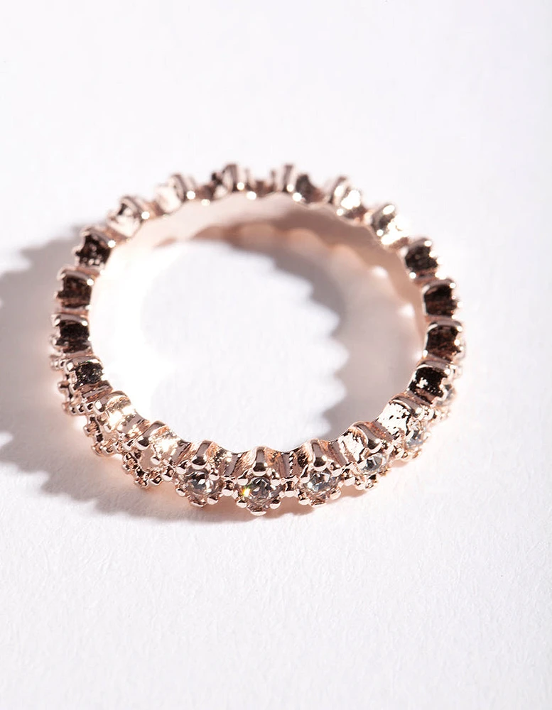 Rose Gold Diamante Band Ring