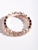 Rose Gold Diamante Band Ring