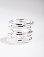 Silver Layered Band Ring