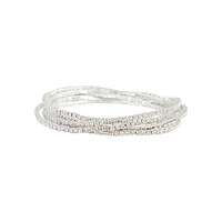 Silver Fine Cup Chain Stretch Bracelet Pack