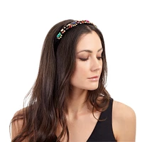 Fuzzy Multi-Coloured Jewel Headband