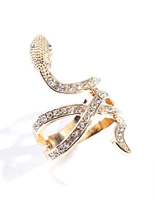 Gold Diamante Snake Ring