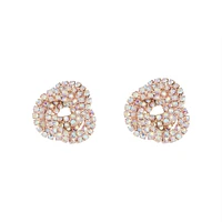 Rose Gold Diamante Knot Stud Earrings