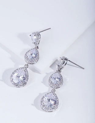 Crystal Trio Teardrop Earring