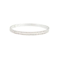 Silver Double Diamante Bangle