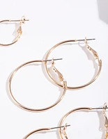 Gold Multi Size Hoop Earring Pack