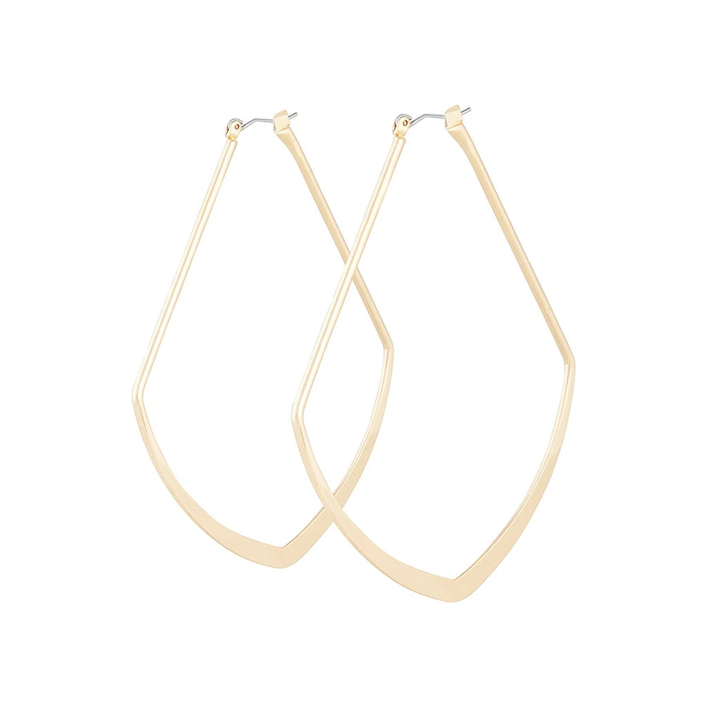 Gold Irregular Shape Hoop Earrings