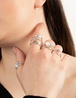 Silver Crosshatch Ring 8-Pack