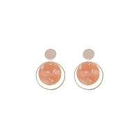 Rose Gold Circle Acrylic Disc Earrings