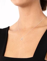 Sterling Silver Circle Diamante Pendant Necklace