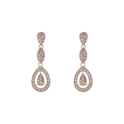 Rose Gold Stone Set Cut Out Earrings