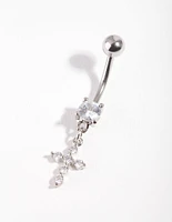 Surgical Steel Cubic Zirconia Belly Bar