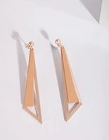 Geometric Rose Gold Rubber Drop Earrings