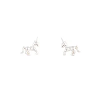 Silver Unicorn Stud Earrings