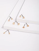 Gold Micro Stud Earring 5-Pack