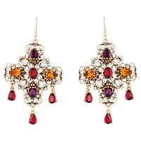 Jewelled Cross Earrings