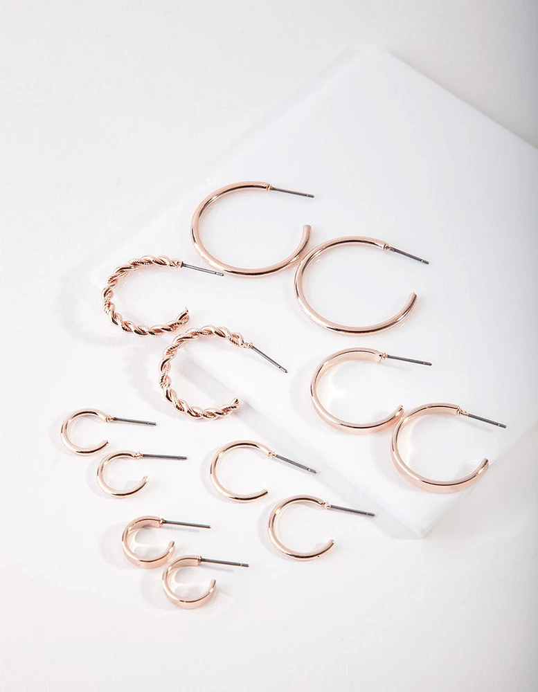 Rose Gold Sleeper Earring 6-Pack