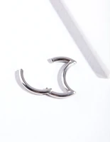 Rhodium Surgical Steel Crescent Moon Clicker