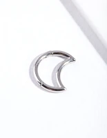 Rhodium Surgical Steel Crescent Moon Clicker