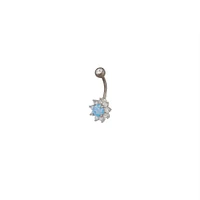 Titanium Blue Iridescent Flower Belly Bar