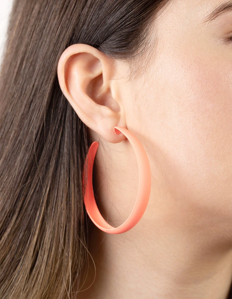 Pink Neon 3/4 Hoop Earrings