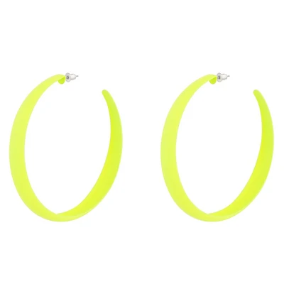 Neon Yellow 3/4 Hoop Earrings