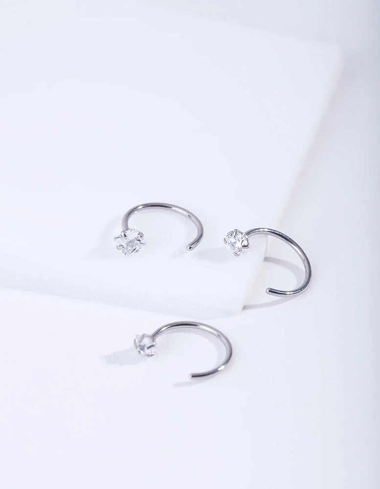 Crystal Nail Nose Ring Pack