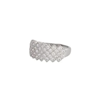 Rhodium Cubic Zirconia Lattice Ring