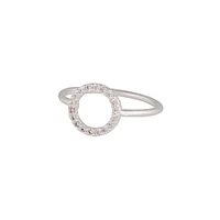 Silver Cubic Zirconia Open Circle Ring