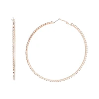 Rose Gold Diamante Large Hoop Earrings