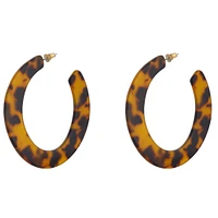 Tortoiseshell Warped Hoop Earrings