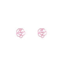 Pink Floral Cut-Out Stud Earrings
