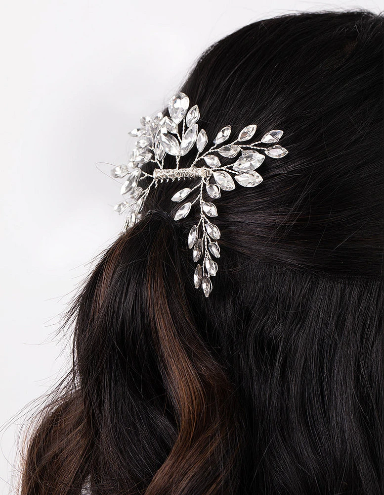 Silver Marquise Diamante Comb