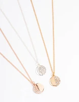 Mixed Metal Moon Phase Necklace Set