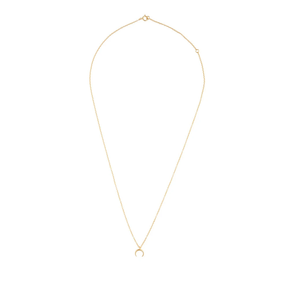 Gold Plated Sterling Silver Crescent Moon Necklace