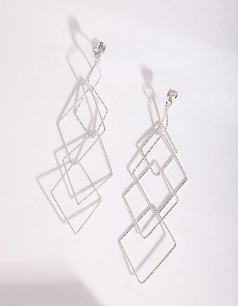 Silver Fine Diamond Cut Earrings