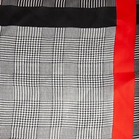 Black White Check Red Stripe Bandana Hair Scarf