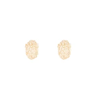 Gold Textured Round Stud Earrings