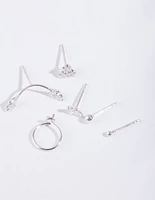 Sterling Silver Stud Earring Pack