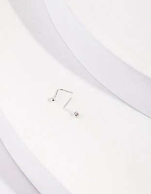 Sterling Silver Ball Diamante Nose Stud