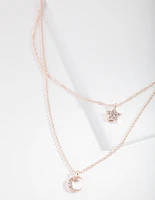 Rose Gold Starry Night Charm Necklace